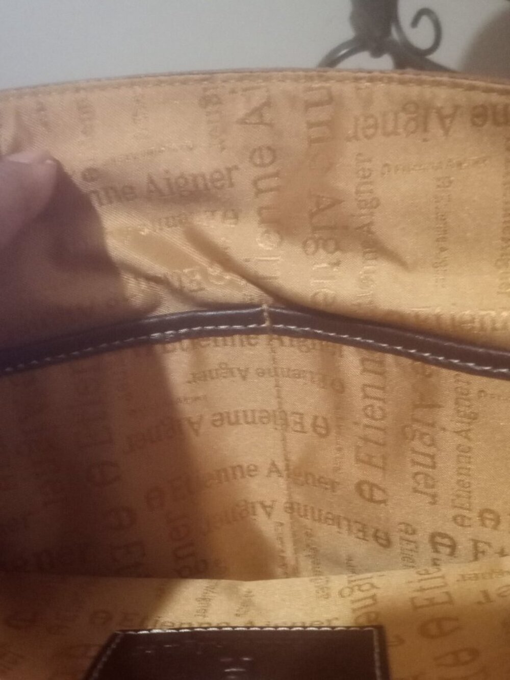VTG Etienne Aigner Monogram Canvas Leather Trim Shoulder Bag Purse Buckle - Picture 4 of 15